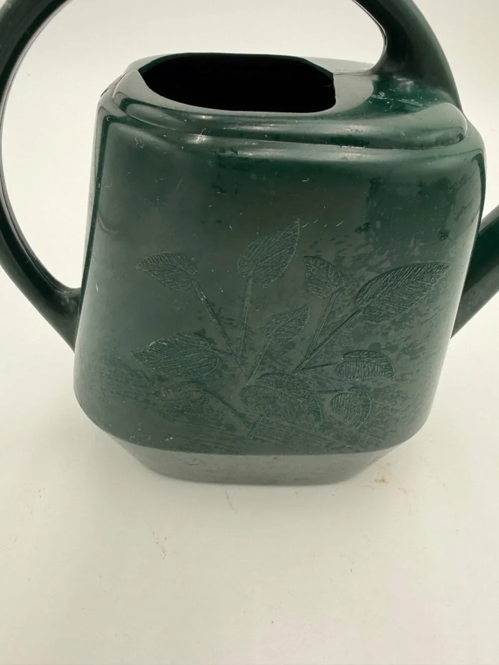 Vintage Duraco Green Plastic Watering Can Leaf Design Handle Spout Indoor